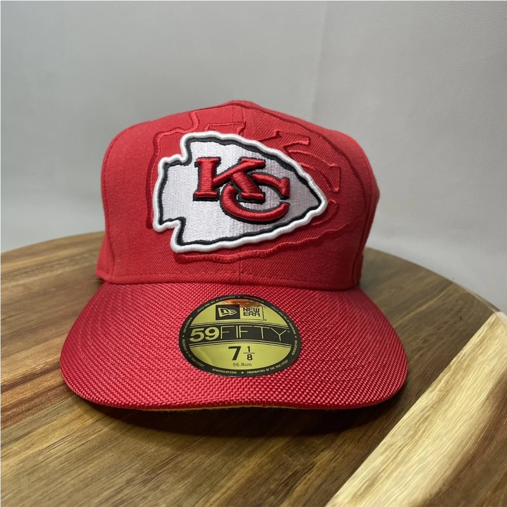 KC Chiefs 5950 Fitted Hat Men's Size 7 1/8